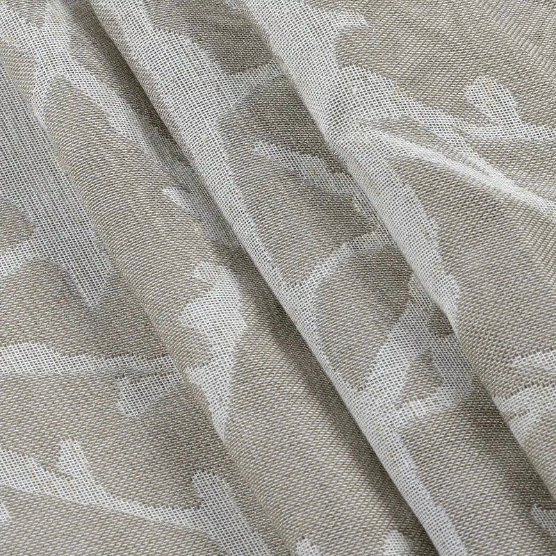 Freya Linen Semi Sheer Jacquard Curtains Pleated -TWOPAGES