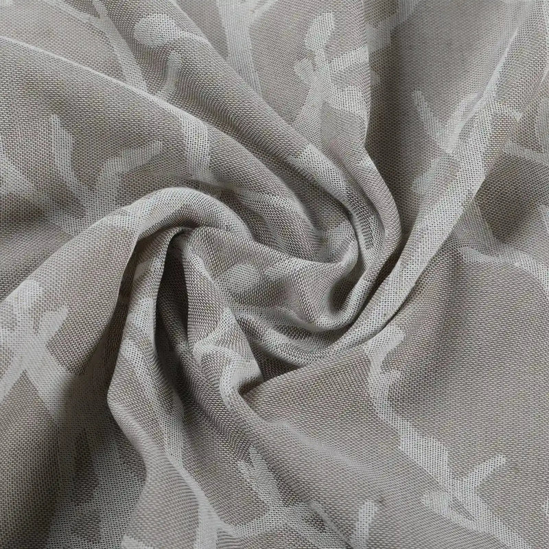 Freya Linen Semi Sheer Jacquard Curtains Pleated -TWOPAGES
