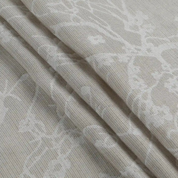 Freya Linen Semi Sheer Jacquard Curtains Pleated -TWOPAGES
