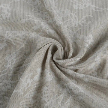 Freya Linen Semi Sheer Jacquard Curtains Pleated -TWOPAGES