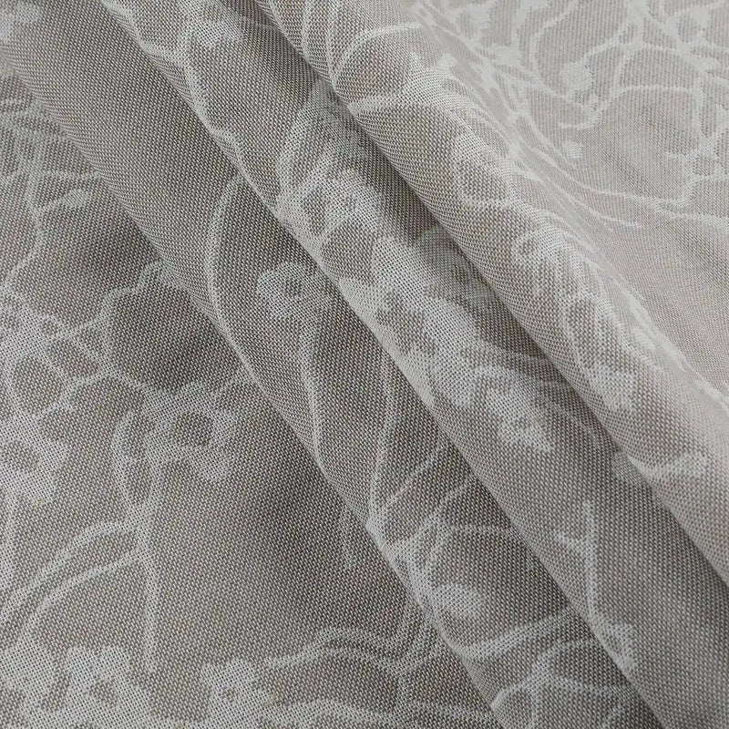 Freya Linen Semi Sheer Jacquard Curtains Pleated -TWOPAGES