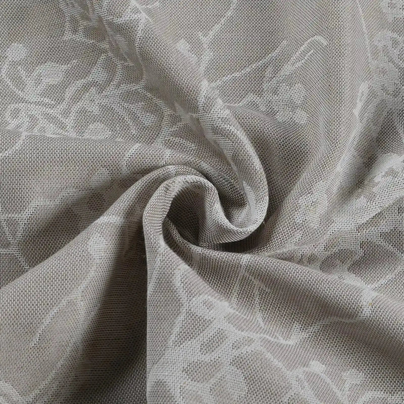 Freya Linen Semi Sheer Jacquard Curtains Pleated -TWOPAGES
