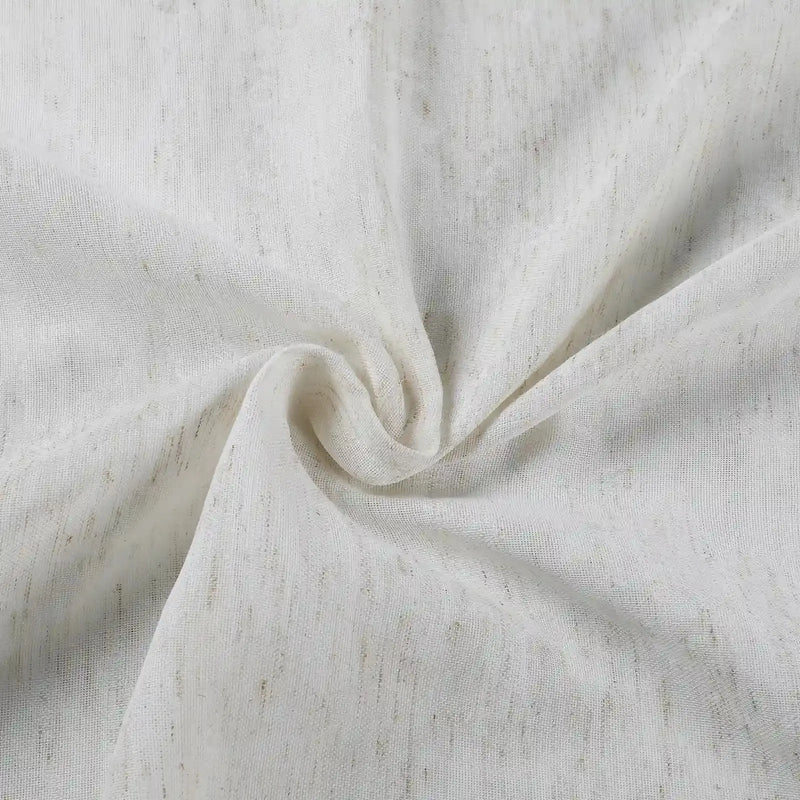 Freya Linen Semi Sheer Jacquard Curtains Pleated -TWOPAGES