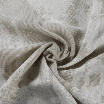 Freya Linen Semi Sheer Jacquard Curtains Pleated -TWOPAGES