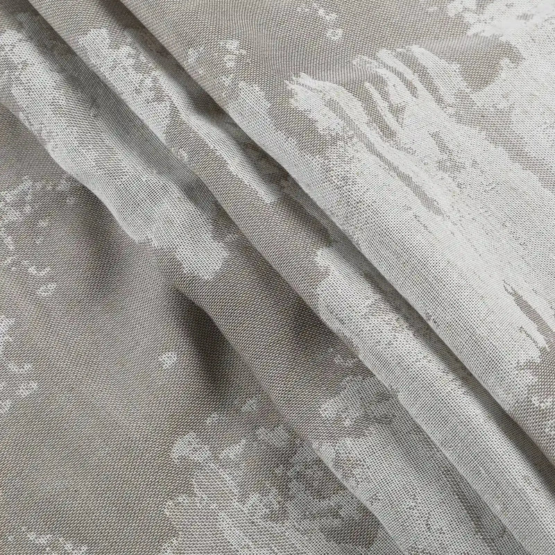 Freya Linen Semi Sheer Jacquard Curtains Pleated -TWOPAGES