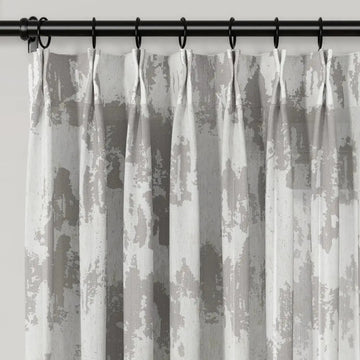 Freya Linen Semi Sheer Jacquard Curtains Pleated -TWOPAGES