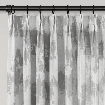 Freya Linen Semi Sheer Jacquard Curtains Pleated -TWOPAGES