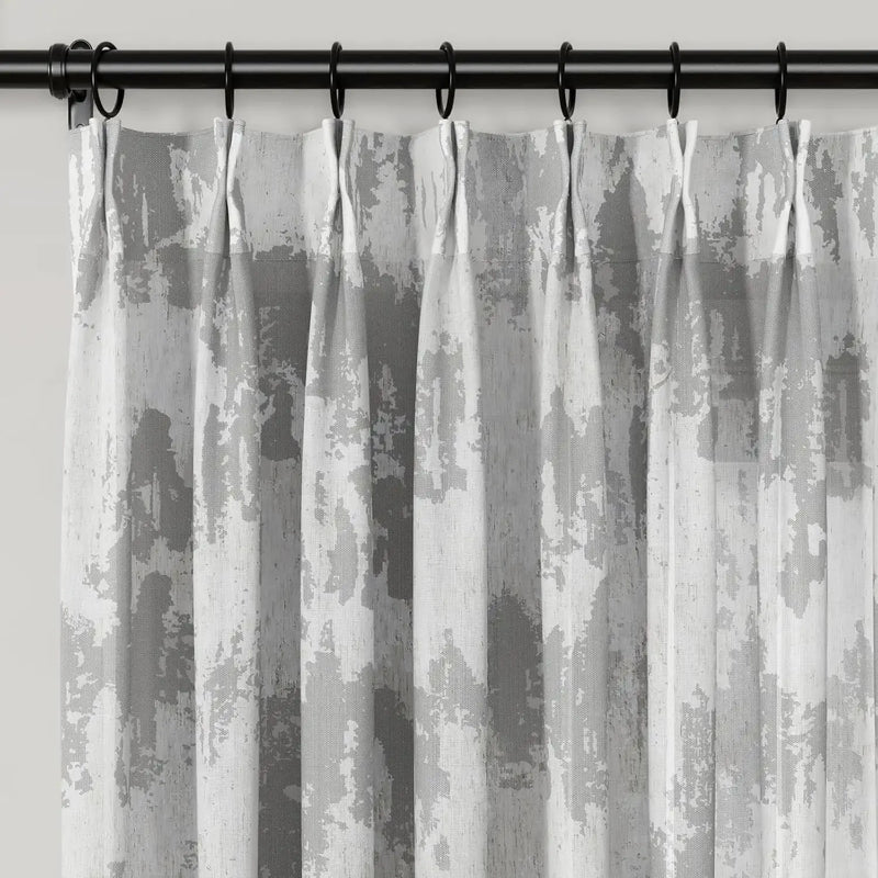 Freya Linen Semi Sheer Jacquard Curtains Pleated -TWOPAGES