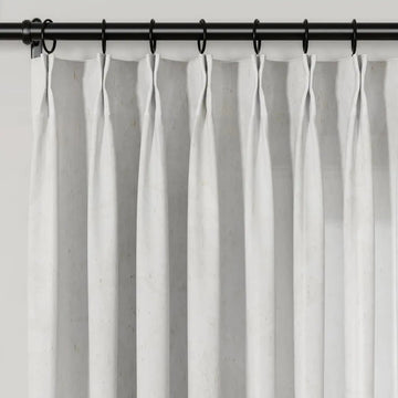 Freya Linen Semi Sheer Jacquard Curtains Pleated -TWOPAGES