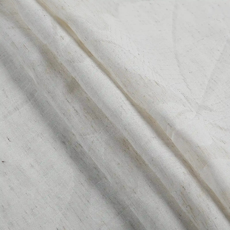 Freya Linen Semi Sheer Jacquard Curtains Pleated -TWOPAGES