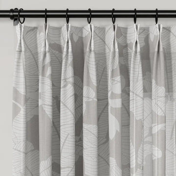 Freya Linen Semi Sheer Jacquard Curtains Pleated -TWOPAGES