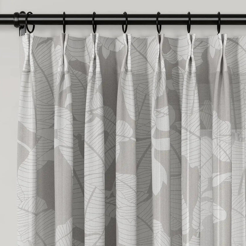 Freya Linen Semi Sheer Jacquard Curtains Pleated -TWOPAGES