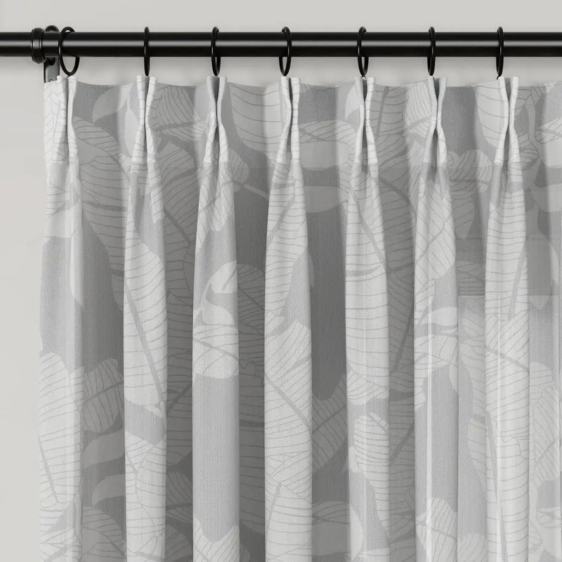 Freya Linen Semi Sheer Jacquard Curtains Pleated -TWOPAGES