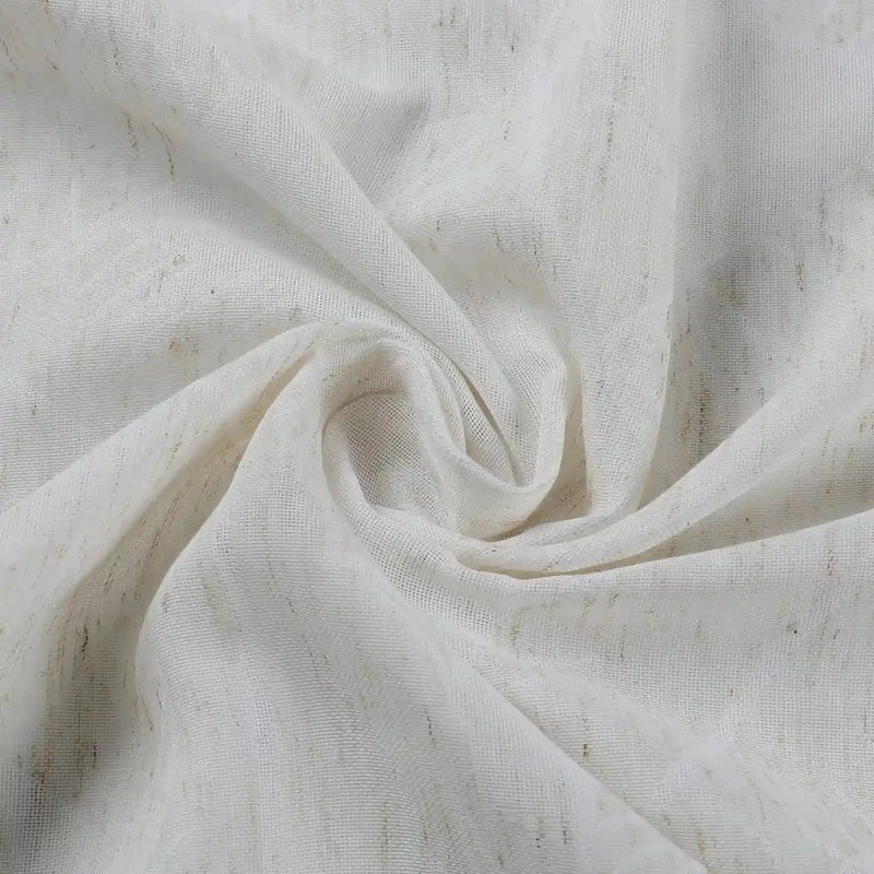 Freya Linen Semi Sheer Jacquard Curtains Pleated -TWOPAGES