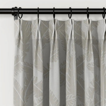 Freya Linen Semi Sheer Jacquard Curtains Pleated -TWOPAGES