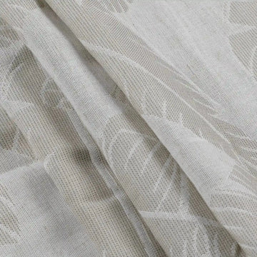 Freya Linen Semi Sheer Jacquard Curtains Pleated -TWOPAGES