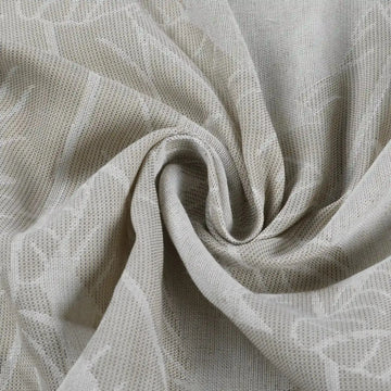 Freya Linen Semi Sheer Jacquard Curtains Pleated -TWOPAGES
