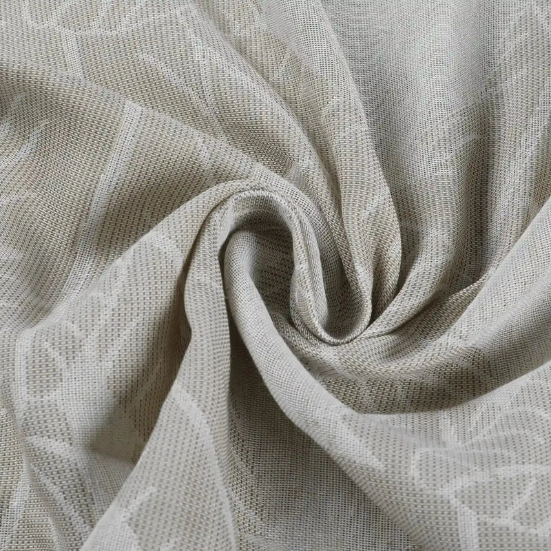 Freya Linen Semi Sheer Jacquard Curtains Pleated -TWOPAGES