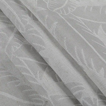 Freya Linen Semi Sheer Jacquard Curtains Pleated -TWOPAGES