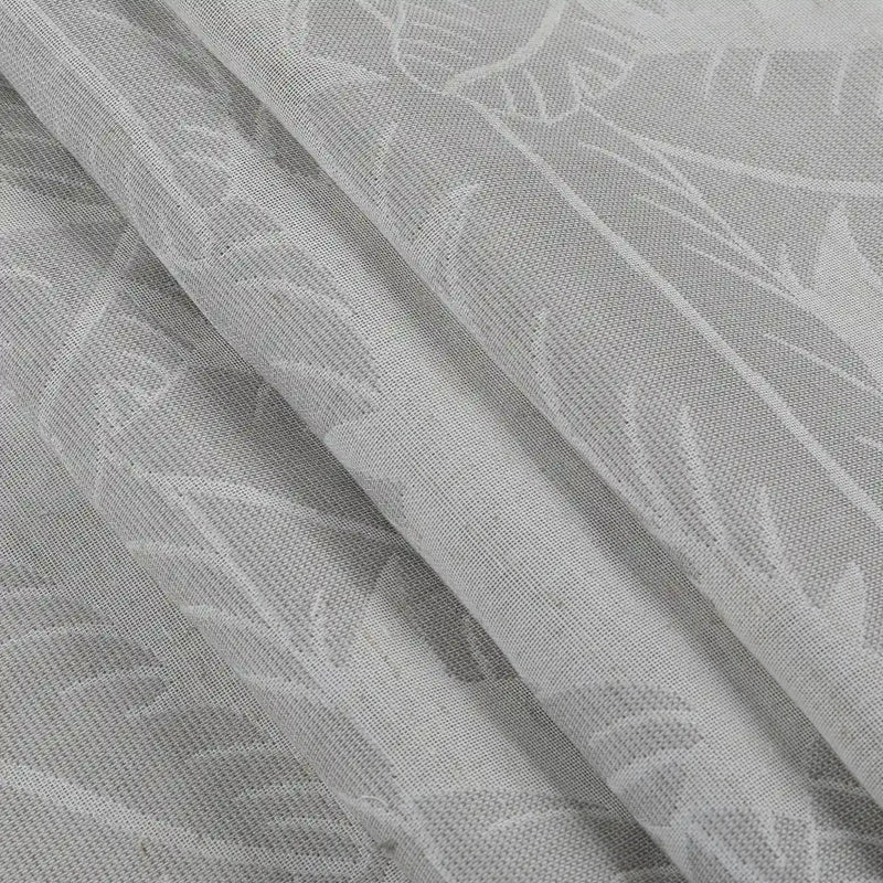Freya Linen Semi Sheer Jacquard Curtains Pleated -TWOPAGES