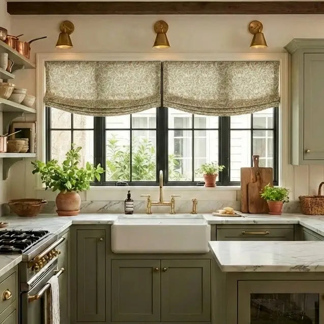 Custom Relaxed Roman Shades Cord Lift- -TWOPAGES