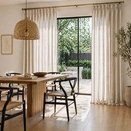 Leni Slub Linen Cotton Curtain Pleated- -TWOPAGES
