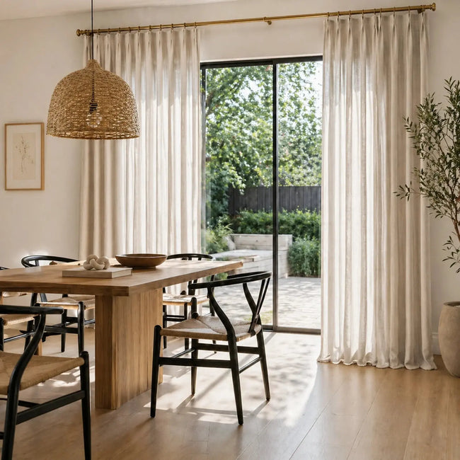Leni Slub Linen Cotton Curtain Pleated- -TWOPAGES