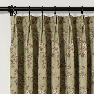 Sara Le Print Linen Cafe Curtains Pleated -TWOPAGES