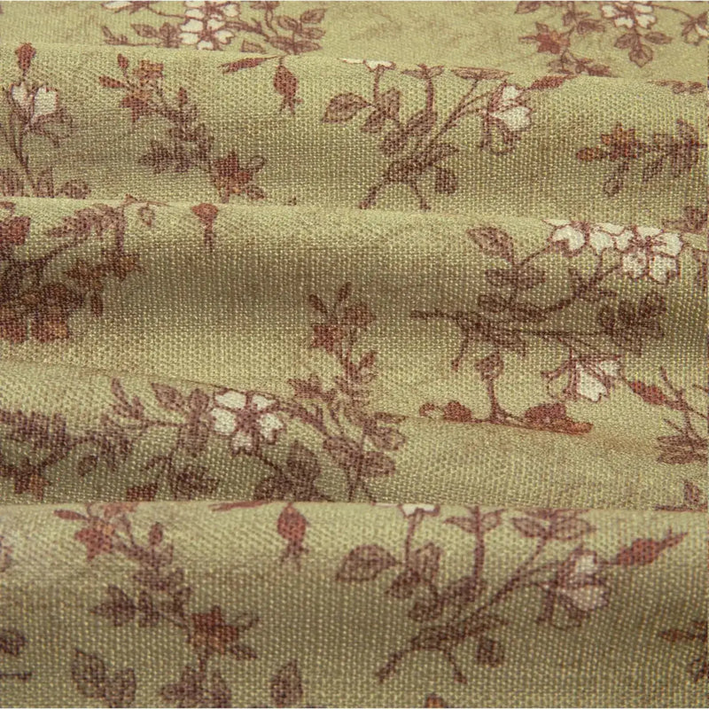 Sara Le Print Linen Pleated Cafe Curtains -TWOPAGES