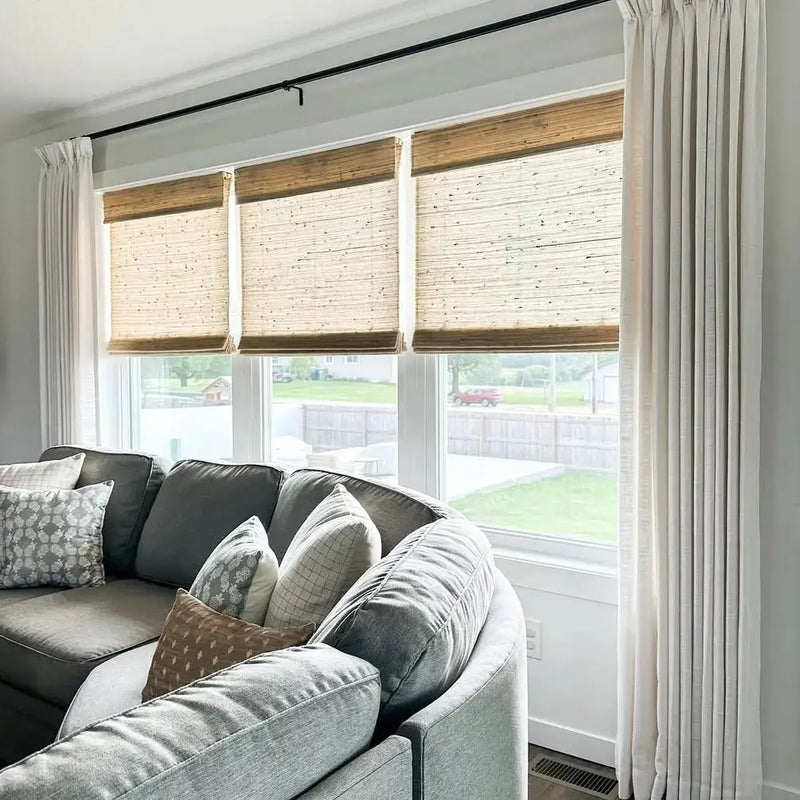 Natural Ramie Bamboo Woven Shade - Beige -TWOPAGES CURTAINS