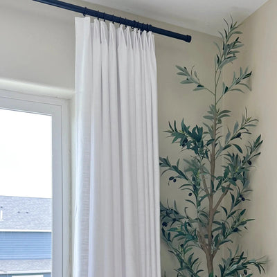 Liz Linen Ready Made Privacy Curtains Pinch Pleat Unlined -TWOPAGES