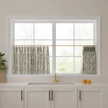 Sara Le Print Linen Pleated Cafe Curtains -TWOPAGES