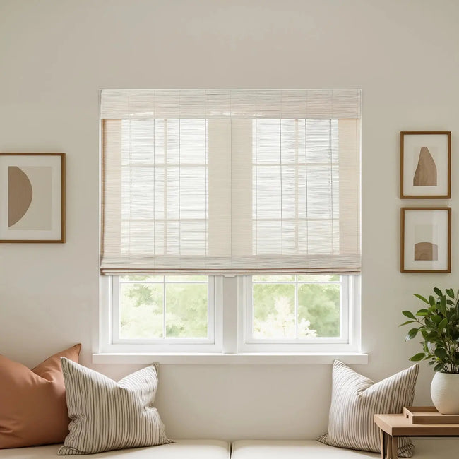Sybil Bamboo Roman Shade Cordless -TWOPAGES CURTAINS