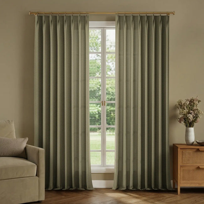 Leni Slub Linen Cotton Curtain Pleated