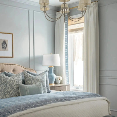 Liz Linen Curtains with Border Trim (Sold per Pair) -TWOPAGES