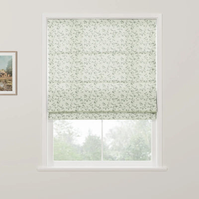 Britt Bengoechea Floral Print Linen Cotton Roman Shade Cordless