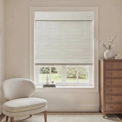 Sybil Bamboo Roman Shade - Wall White -TWOPAGES CURTAINS