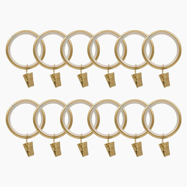 Jaylon Quiet-Glide Curtain Clip Rings (Pack of 12) -TWOPAGES