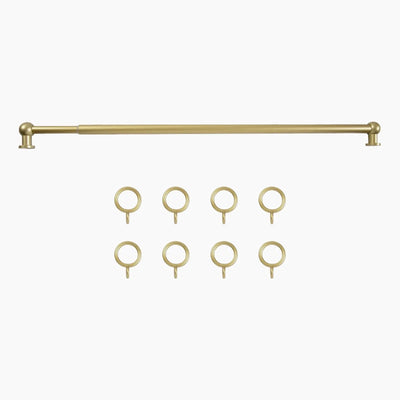 Milo Brass Cafe Curtain Rods with Rings -TWOPAGES
