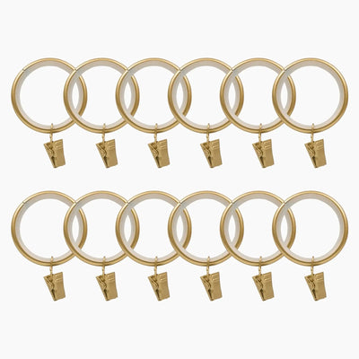 Jaylon Quiet-Glide Curtain Clip Rings (Pack of 12) -TWOPAGES