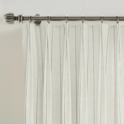 Stefana Silber Print Linen Blend Curtain Drapery Pleated -TWOPAGES