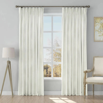 Stefana Silber Print Linen Blend Curtain Drapery Pleated -TWOPAGES