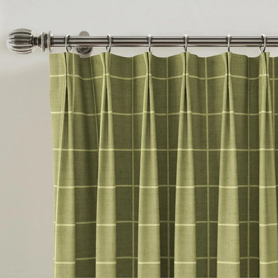 Stefana Silber Print Linen Blend Curtain Drapery Pleated -TWOPAGES