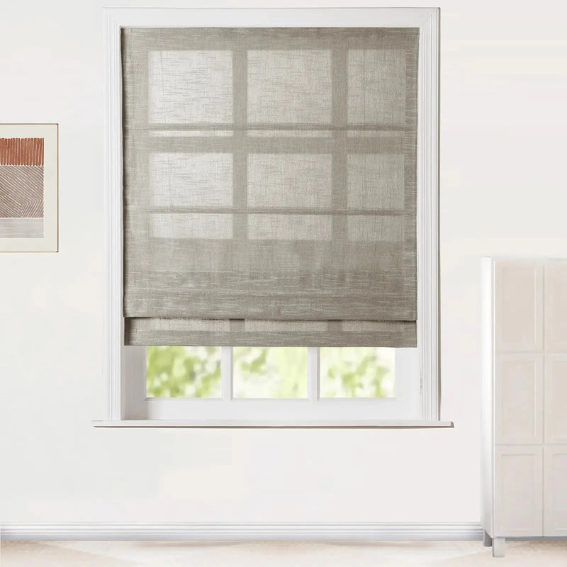 Jawara Linen Cotton Roman Shade Cord Lift TWOPAGES