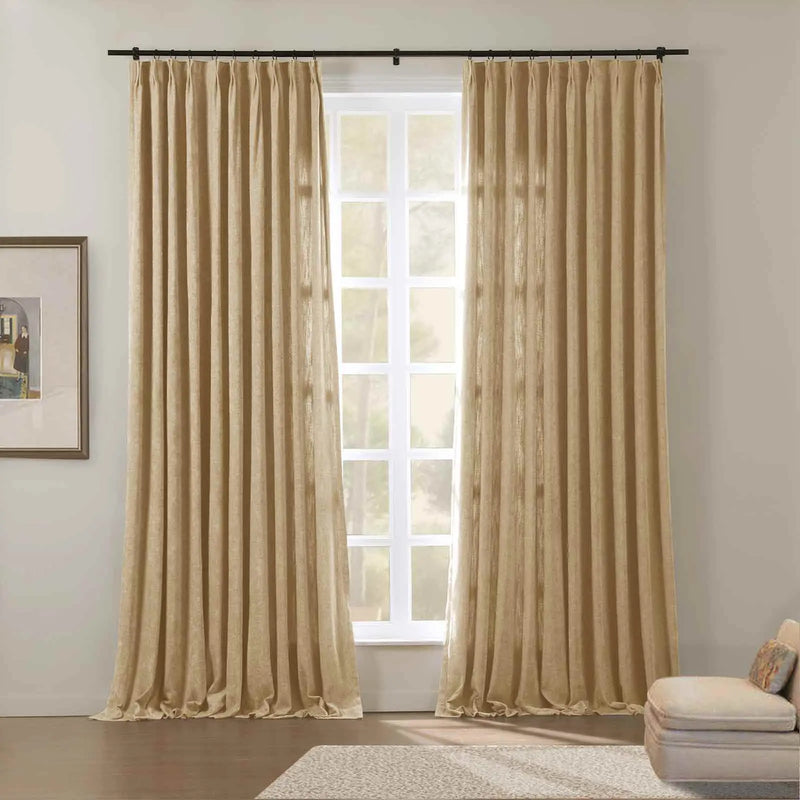 Tino Heavyweight Chenille Drapery Pleated TWOPAGES