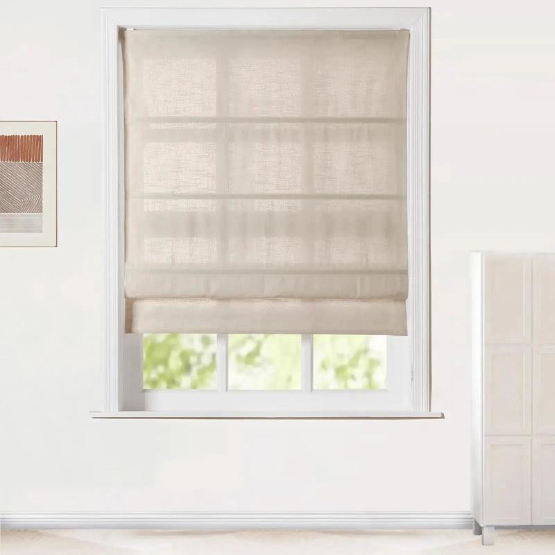 Jawara Linen Cotton Roman Shade Cord Lift TWOPAGES