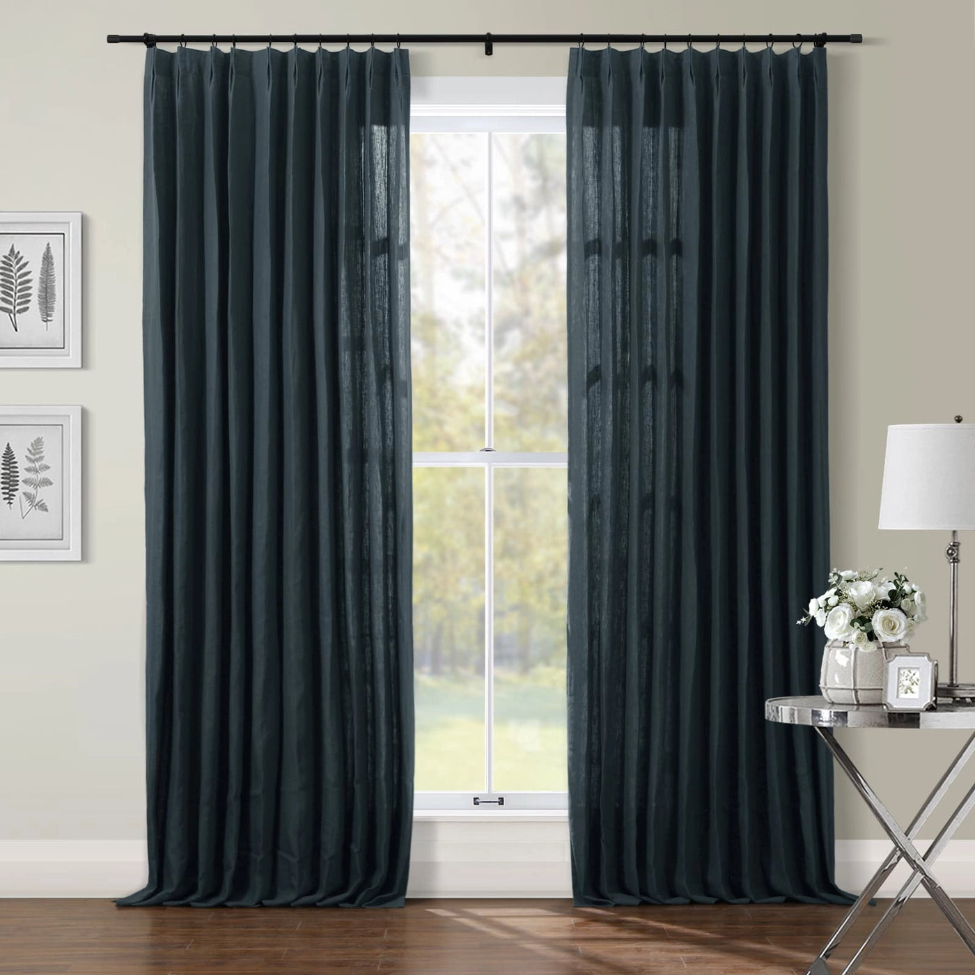Patti Premium Belgian Linen Flax Curtain Pleated