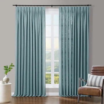 Tia Linen Blend Curtain Drapery Pleated TWOPAGES