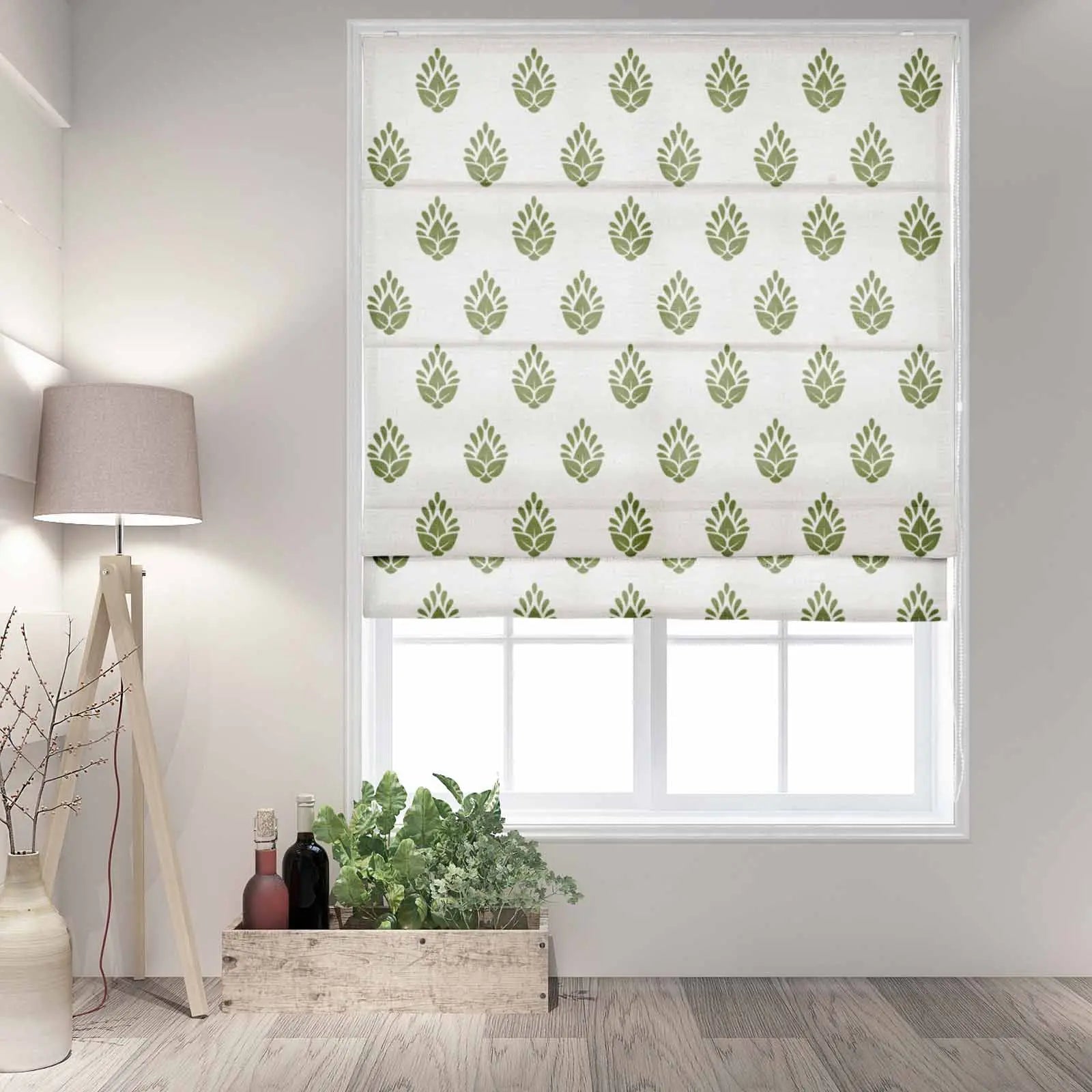 Printed Roman Shades Cord Lift Stefana Silber x TWOPAGES