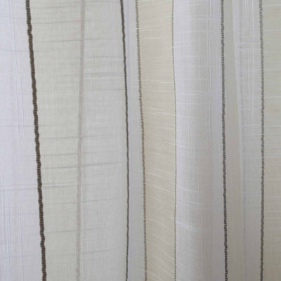 Brooklyn Woven Striped Sheer Curtain Pleated